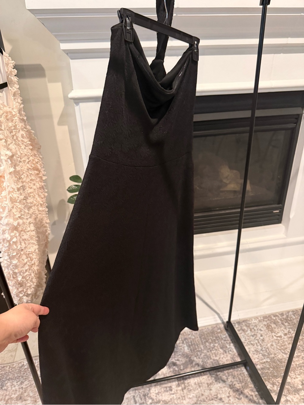 wild fable Black One-Shoulder Cowl Neck Dress